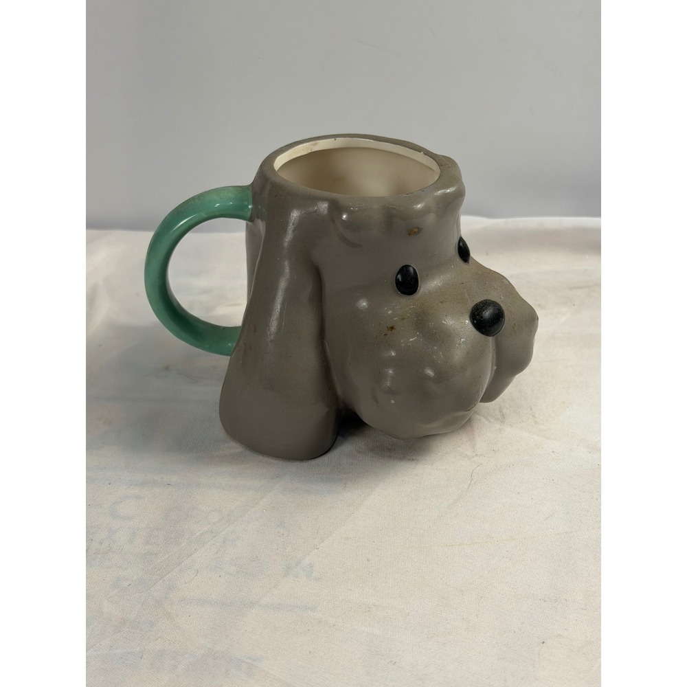 Yuri on Ice Makkachin Poodle Ceramic Mug 3D Sculpted Grey Teal Crunchyroll